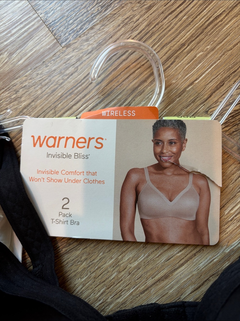 Warner's 2-Pack Wireless T-Shirt Bras in Black and White 38B - Picture 2 of 8